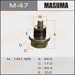M47 MASUMA Болт маслосливной С МАГНИТОМ "Masuma"  Isuzu   14х1.5mm   UBS, UCS,  UES, UER