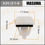KR314 MASUMA Клипса автомобильная (автокрепеж) (упаковка 50 шт, цена за 1 шт)