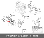 2512425001 HYUNDAI / KIA Прокладка помпы