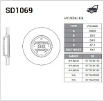 SD1069 SANGSIN BRAKE Диск тормозной HYUNDAI iX35/SONATA (NF)/KIA SPORTAGE передний вент.D 300мм. SD1069
