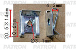 P371628 PATRON Скоба металлическая Renault применяемость гайка плоск диам. 4.2 мм PATRON P37-1628
