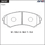 SN107 ADVICS Дисковые тормозные колодки