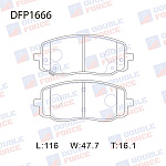 DFP1666 DOUBLE FORCE Колодки тормозные дисковые Double Force