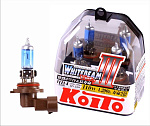 P0757W KOITO Лампа высокотемпературная Koito Whitebeam 9006 (HB4) 12V 55W (110W) 4200K (комплект 2 шт.)