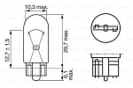 1987302217 BOSCH лампа! (W3W) 12V 3W W2.1X9.5d приб.панель, стеклянный цоколь бол.\