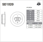 SD1020 SANGSIN BRAKE Диск торм.зад.HYUNDAI ELANTRA 2006 =>