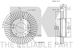 203519 NK Диск тормозной передний вентилируемый KIA SORENTO 02-> (DF4395)