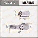 MLS019 MASUMA Гайка MASUMA 12x1.5 под шестигранник для Литья, Набор к-т 20шт. +Переходник