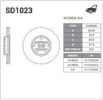 SD1023 SANGSIN BRAKE Диск тормозной SD1023 (51712-39900)