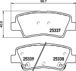 P30106 BREMBO Колодки тормозные дисковые задние HYUNDAI i30 (PDE, PD, PDEN) 11/16->