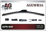 AGUWB16 AUTO-GUR Щетка стеклоочистителя бескаркасная 16' 400 mm 6-переходников X8- CR2картон упаковка
