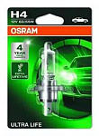 64193ULT01B OSRAM H4 12V (60/55W) Лампа ULTRA LIFE [увелич. в 3 раза срок службы] 1 шт. в блистере