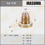 M79 MASUMA Болт маслосливной A/T С МАГНИТОМ (с шайбой) Mazda 14x1.5mm MASUMA M-79