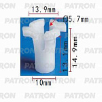 P370603 PATRON Фиксатор пластиковый крепления фары (серый) AUDI , SEAT , SKODA , VW
