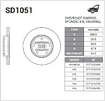 SD1051 SANGSIN BRAKE Диск тормозной HYUNDAI TUCSON 06-/i30 09-/KIA CEED 06-/SPORTAGE 04- передний SD1051