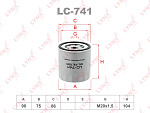 LC741 LYNXAUTO Фильтр масляный ISUZU Trooper 2.8TD >91.