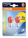 7507ULT02B OSRAM Лампа автомобильная PY21W 12V-21W (BAU15s) Ultra Life (блистер 2шт.) (Osram)