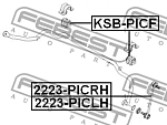 KSBPICF FEBEST Втулка переднего стабилизатора d21.5