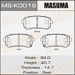 MSK0016 MASUMA Колодки HYUNDAI ACCENT 05-10
